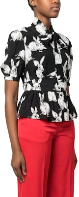 (W) PINKO SS23 黑色卡通兔子印花襯衫. 100911A0PG-ZIK Purchase (W) PINKO SS23 黑色卡通兔子印花襯衫. 100911A0PG-ZIK