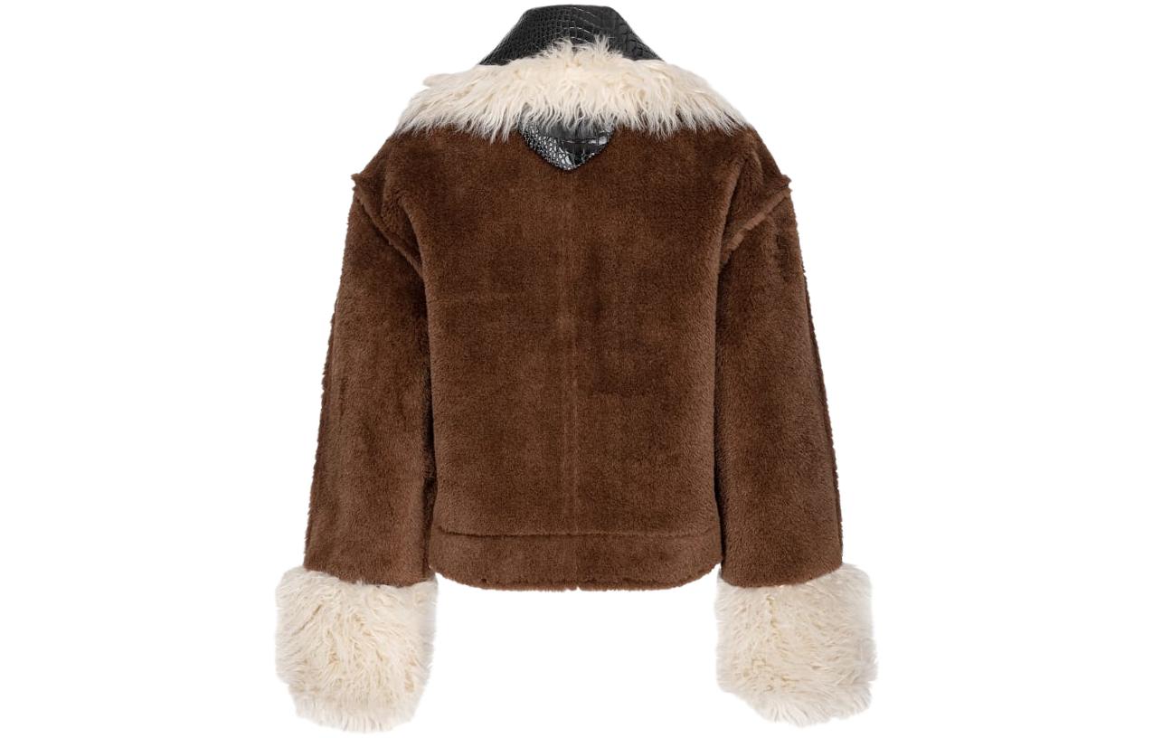 Lookbook (W) PINKO SS23 ブラウン クロップド シングルブレスト 装飾付きジャケット 102092A19M-L3Z