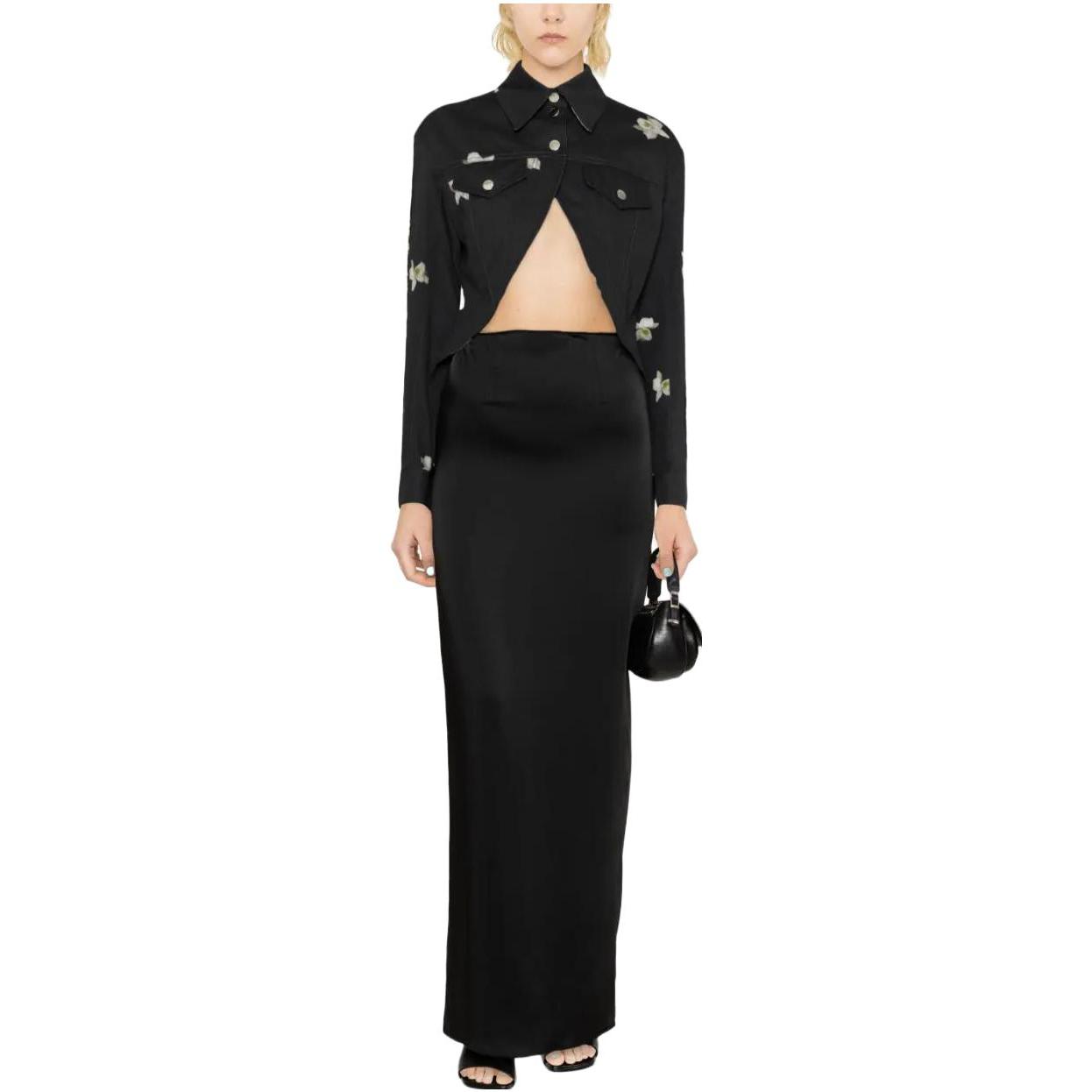 Lookbook (W) PINKO SS23 Jaket Blazer Cetakan Bunga - Hitam 102628A1FF-ZZ2