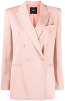 (Women) PINKO SS23 Pink Double-Breasted Long-Sleeve Blazer 100036A0GH-O36 (Women) PINKO SS23 Pink Double-Breasted Long-Sleeve Blazer 100036A0GH-O36