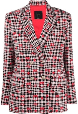 (W) PINKO SS23 レッド プレイド ロゴ 刺繍入り 長袖 ブレザー. 100642-A0N2-ZF6 Order (W) PINKO SS23 レッド プレイド ロゴ 刺繍入り 長袖 ブレザー. 100642-A0N2-ZF6