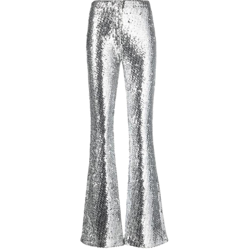 (Women) PINKO SS23  Sequin Flared Pants Silver 100562A0MH-I17