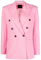 (Women) PINKO SS23 Solid Double-Breasted Blazer - Pink. 100036A0IH-N50 (Women) PINKO SS23 Solid Double-Breasted Blazer - Pink. 100036A0IH-N50