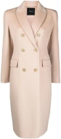 (Women) PINKO SS23 Solid Double-Breasted Mid-Length Coat in Light Beige. 101636Y27P-D46 (Women) PINKO SS23 Solid Double-Breasted Mid-Length Coat in Light Beige. 101636Y27P-D46