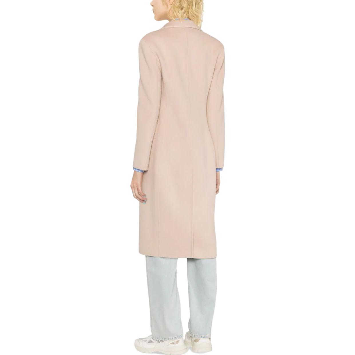 Shop (W) 핑코 SS23 라이트 베이지 더블 브레스트 미드 롱 코트. 101636Y27P-D46