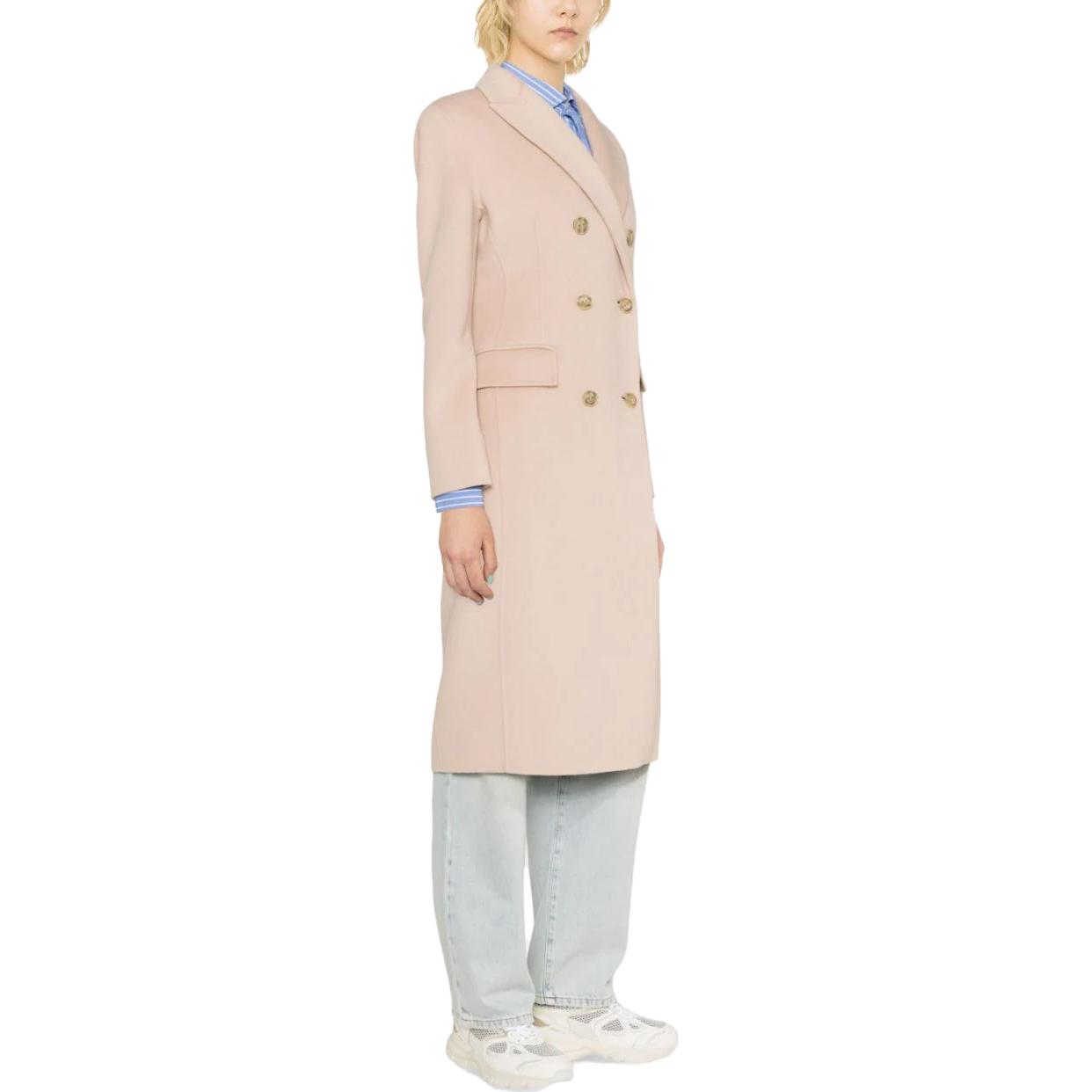 Purchase (W) 핑코 SS23 라이트 베이지 더블 브레스트 미드 롱 코트. 101636Y27P-D46