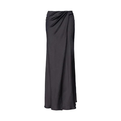 (Women) PINKO SS23 Solid High-Waisted Pleated Casual Maxi Skirt. 101761Z345-Z99