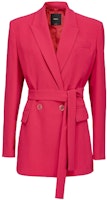 (Women) PINKO SS23 Solid Tie-Waist Blazer Jacket in Hot Pink. 1009157624-P87 (Women) PINKO SS23 Solid Tie-Waist Blazer Jacket in Hot Pink. 1009157624-P87
