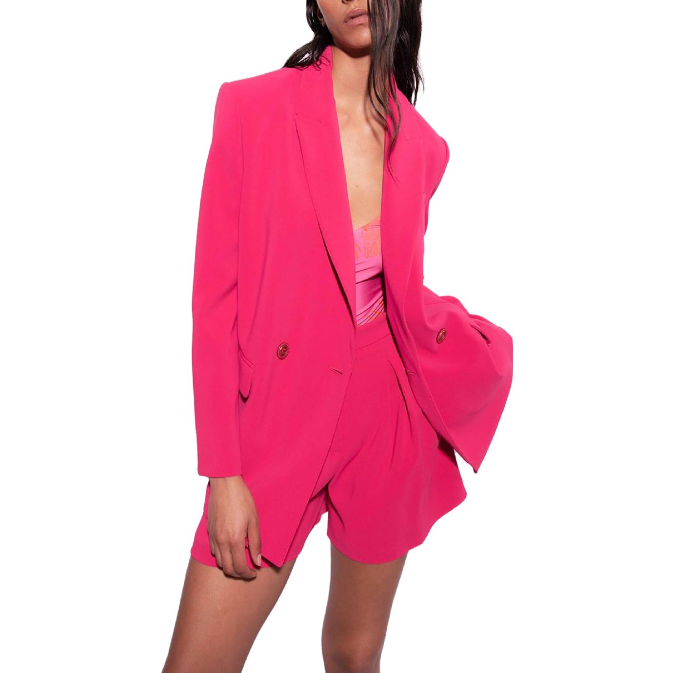 Shop (W) PINKO SS23 綁帶修身熱粉紅西裝外套。 1009157624-P87