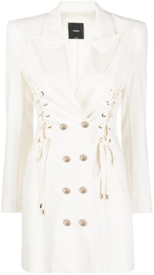 (W) PINKO SS23 白色双排扣长袖腰带连衣裙 100261A0HP-N96 Order (W) PINKO SS23 白色双排扣长袖腰带连衣裙 100261A0HP-N96