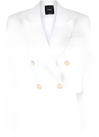 (Women) PINKO SS23 White Double-Breasted Cropped Blazer. 100951A0IN-Z07 (Women) PINKO SS23 White Double-Breasted Cropped Blazer. 100951A0IN-Z07