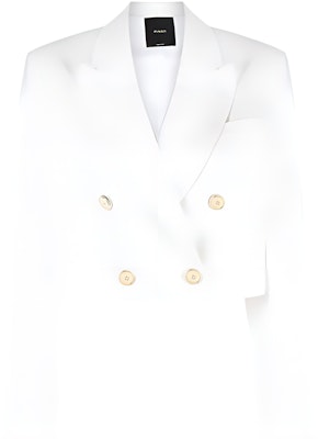 (W) PINKO SS23 Blazer Crop Putih Double-Breasted. 100951A0IN-Z07 Buy (W) PINKO SS23 Blazer Crop Putih Double-Breasted. 100951A0IN-Z07