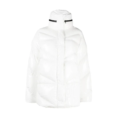 (Women) PINKO SS23 White Zip-Up Long Sleeve Casual Jacket 101695A11LZ05