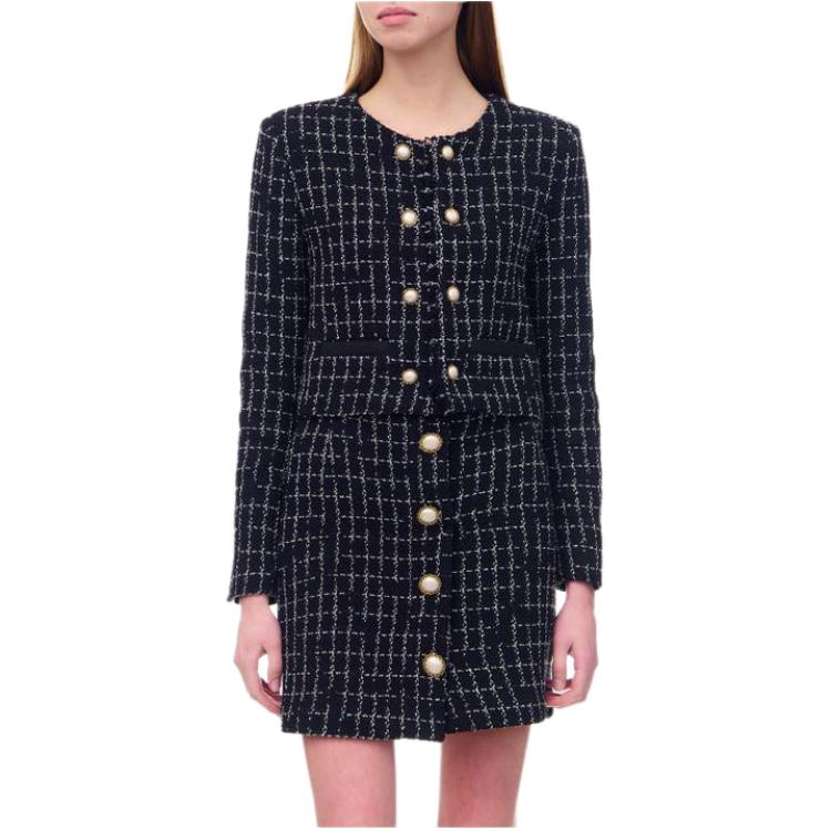 (Women) Pinko SS23 Casual Black Long-Sleeve Crewneck Jacket 100944A0IO-ZZ2