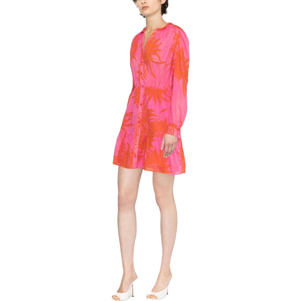 Shop (W) Vestido Camisero Manga Larga Estampado Floral PINKO SS23 Mujer Rosa. 100766A0NQ-NR1
