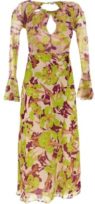 (W) PINKO SS23 花卉印花褶皱中长袖连衣裙 多色 - 女款 101834A154-CS4 Buy (W) PINKO SS23 花卉印花褶皱中长袖连衣裙 多色 - 女款 101834A154-CS4