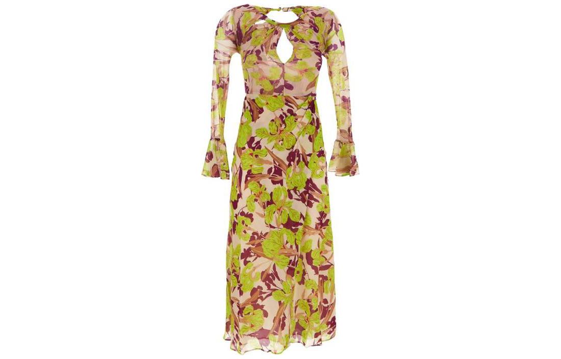 Order (W) PINKO SS23 花卉印花褶皱中长袖连衣裙 多色 - 女款 101834A154-CS4