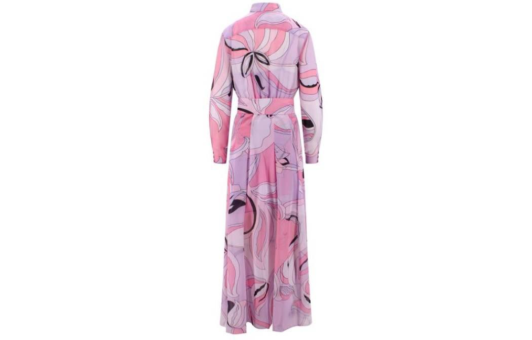 Lookbook (W) PINKO SS23紫色印花长袖连衣长裙女款 100109A0H9WO2