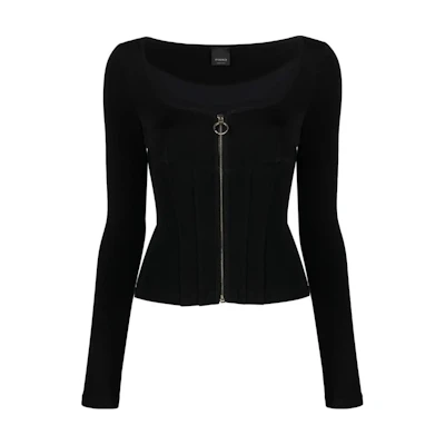 (Women) Pinko SS23 Slim Fit Corset Jacket Black 100927A04I-Z99