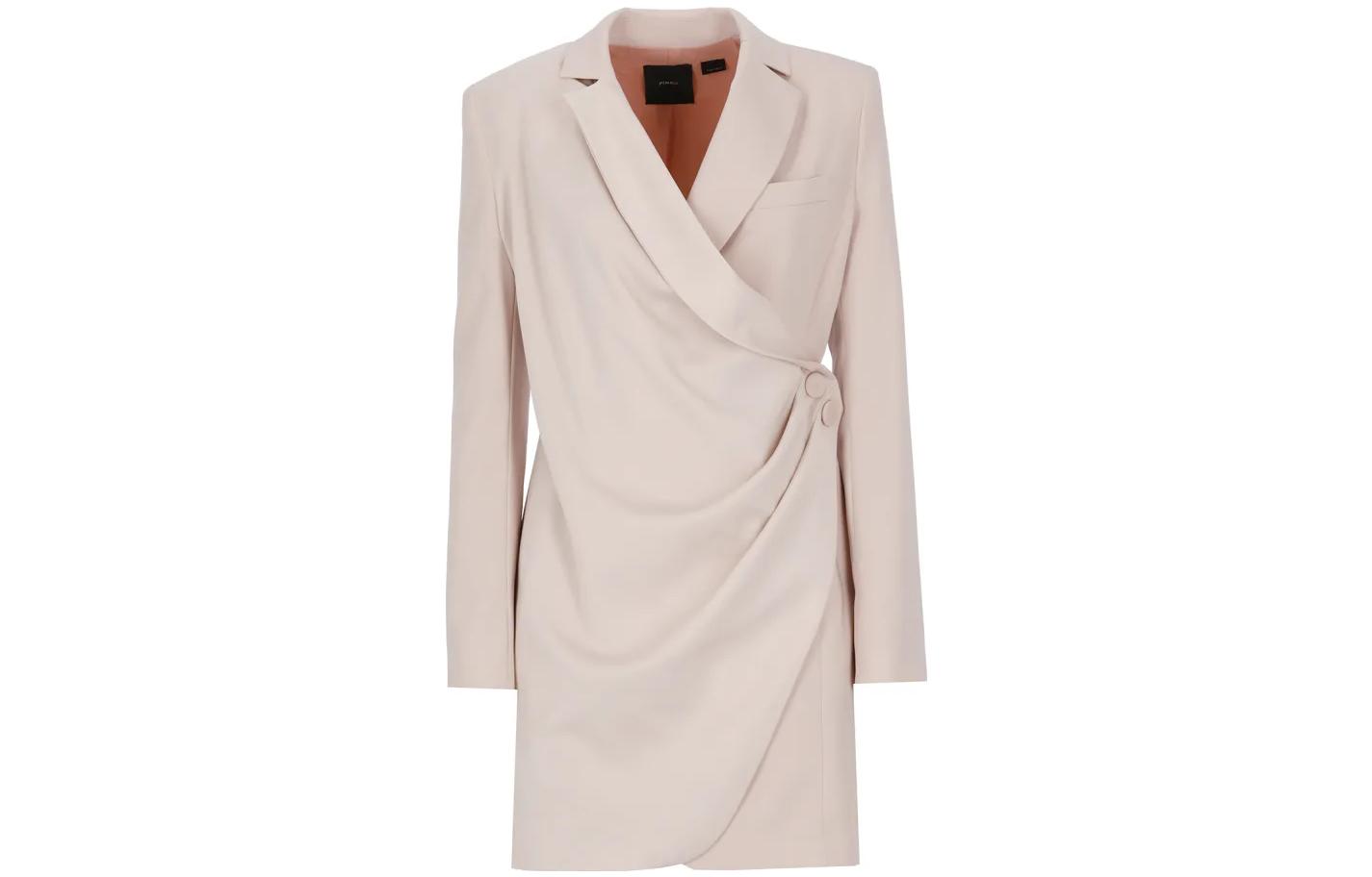 Order (W) PINKO SS23 女士浅粉色褶皱修身长袖短款连衣裙 100035A0GI-Q16