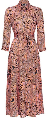 (W) PINKO SS24 抽象印花粉色长袖中长款腰带连衣裙 102834A1KD-ZP1 Order (W) PINKO SS24 抽象印花粉色长袖中长款腰带连衣裙 102834A1KD-ZP1