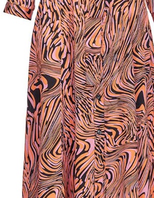 (W) PINKO SS24 抽象印花粉色长袖中长款腰带连衣裙 102834A1KD-ZP1 Details for (W) PINKO SS24 抽象印花粉色长袖中长款腰带连衣裙 102834A1KD-ZP1