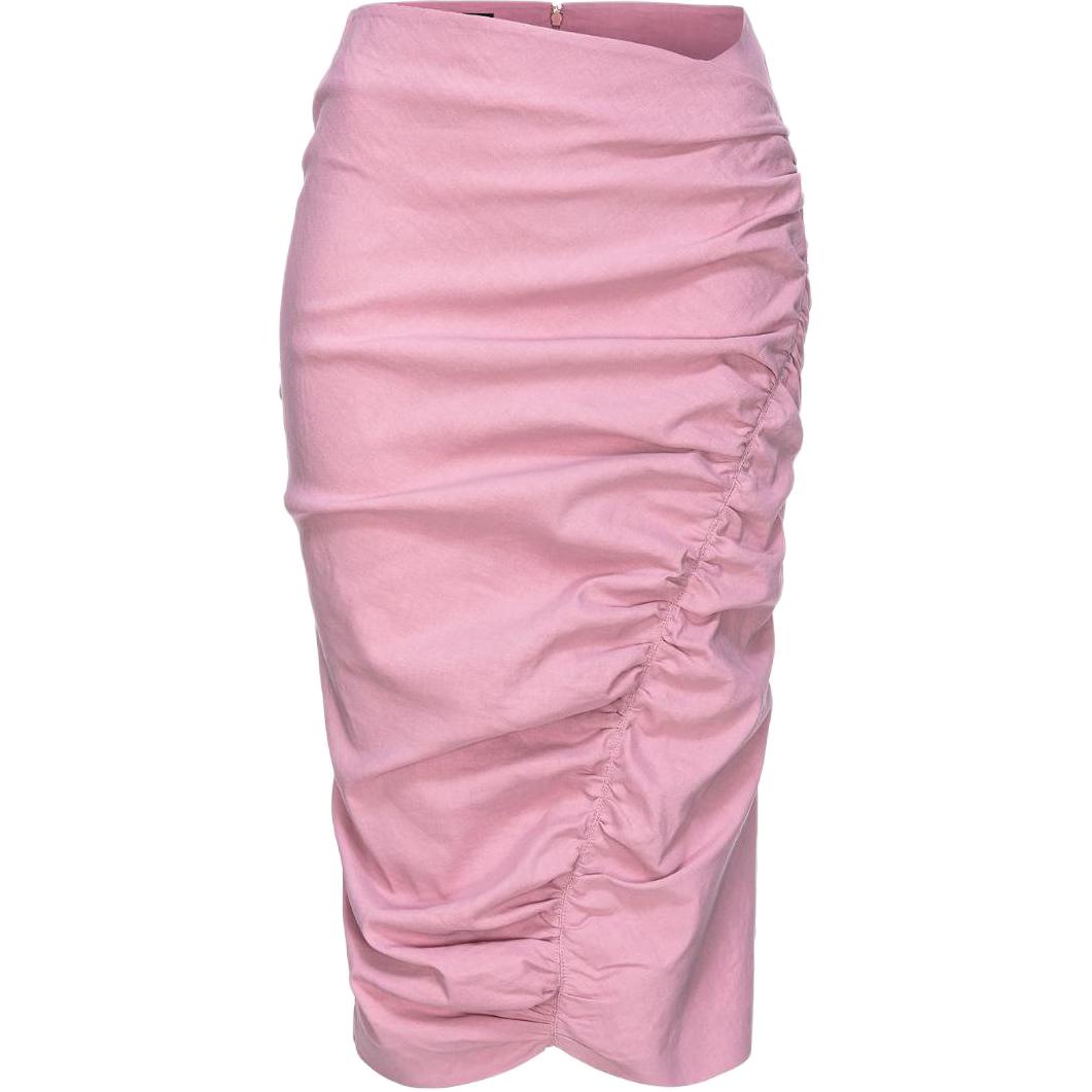 (Women) PINKO SS24  Asymmetric Pleated Casual Maxi Skirt Bubblegum Pink. 102867A0IM-N98