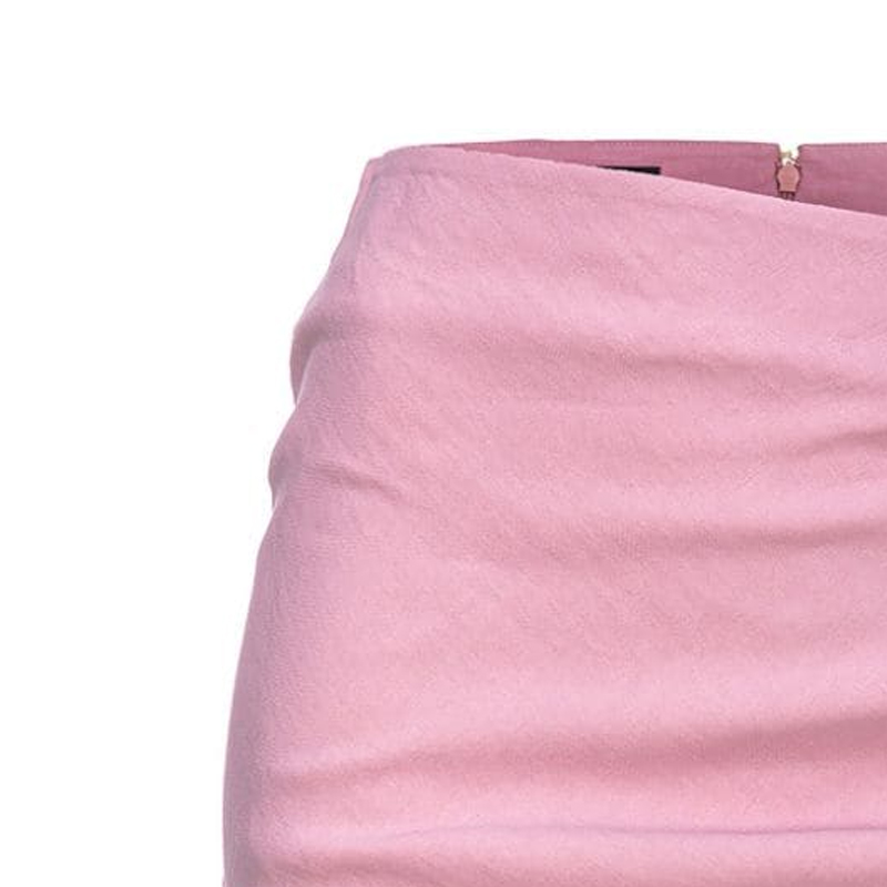 Shop (W) PINKO SS24 不对称褶皱休闲长裙 泡泡糖粉色. 102867A0IM-N98