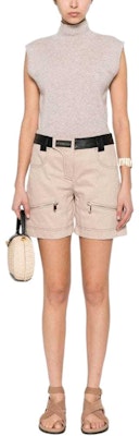 (W) PINKO SS24 米色中腰寬鬆直筒皮短褲 103029A1NH-CZ9 Lookbook (W) PINKO SS24 米色中腰寬鬆直筒皮短褲 103029A1NH-CZ9