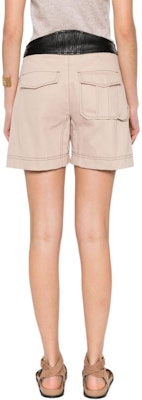 (W) PINKO SS24 米色中腰寬鬆直筒皮短褲 103029A1NH-CZ9 Shop (W) PINKO SS24 米色中腰寬鬆直筒皮短褲 103029A1NH-CZ9