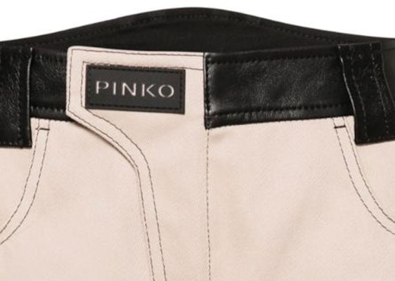 (W) PINKO SS24 米色中腰寬鬆直筒皮短褲 103029A1NH-CZ9 Details for (W) PINKO SS24 米色中腰寬鬆直筒皮短褲 103029A1NH-CZ9