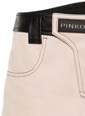 (W) PINKO SS24 米色中腰寬鬆直筒皮短褲 103029A1NH-CZ9 Sizing (W) PINKO SS24 米色中腰寬鬆直筒皮短褲 103029A1NH-CZ9