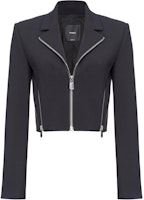 (Women) PINKO SS24 Black Cropped Long-Sleeve Jacket with Solid Color Design. 104067A20A-Z99 (Women) PINKO SS24 Black Cropped Long-Sleeve Jacket with Solid Color Design. 104067A20A-Z99