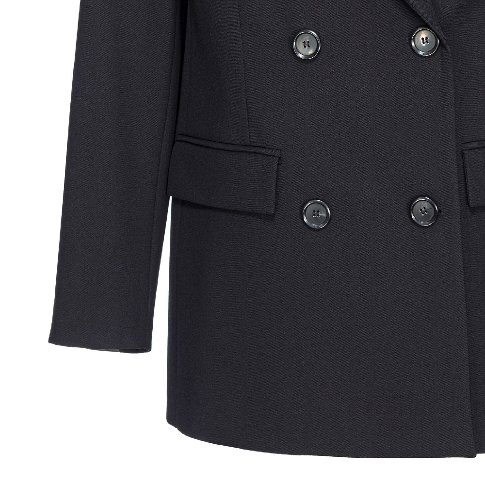 Details for (W) PINKO SS24 Blazer Hitam Double-Breasted Lengan Panjang. 103695A1XX-Z99