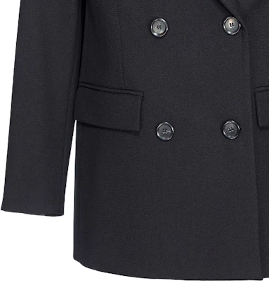 (W) PINKO SS24 Blazer Hitam Double-Breasted Lengan Panjang. 103695A1XX-Z99 Details for (W) PINKO SS24 Blazer Hitam Double-Breasted Lengan Panjang. 103695A1XX-Z99