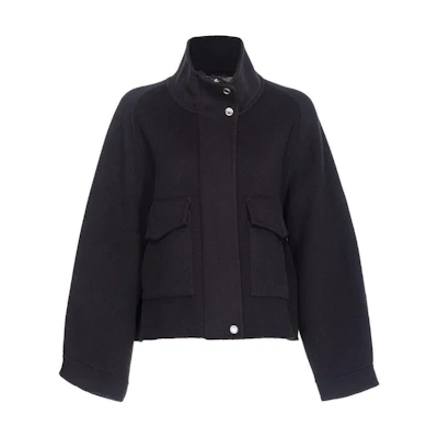 (Women) PINKO SS24 Black High-Neck Button Long-Sleeve Jacket 103842A1ZQ-Z99