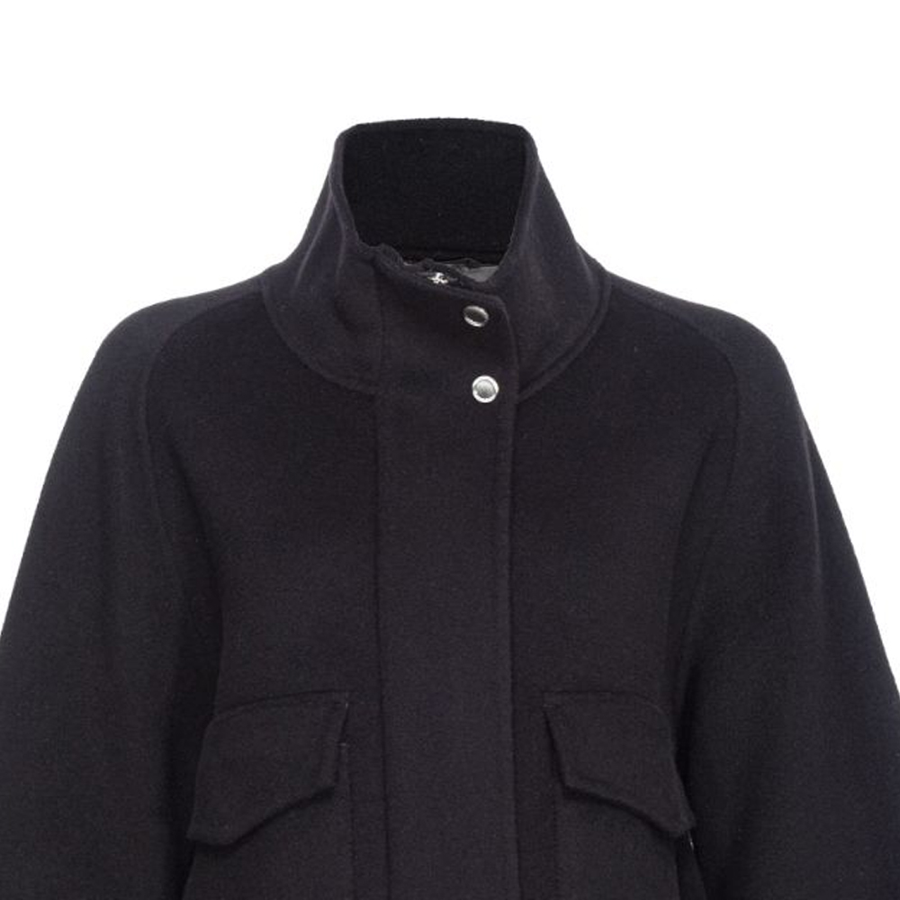 Shop (W) ピンコ SS24 ブラック ハイネック ボタン 長袖 ジャケット 103842A1ZQ-Z99