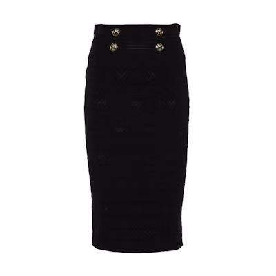 (Women) PINKO SS24 Black High-Waisted Casual Midi Skirt 102883A1LK-Z99