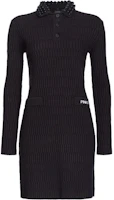 Order (W) PINKO SS24 黑色針織長袖連衣裙,簡約Logo設計。 104360A27J