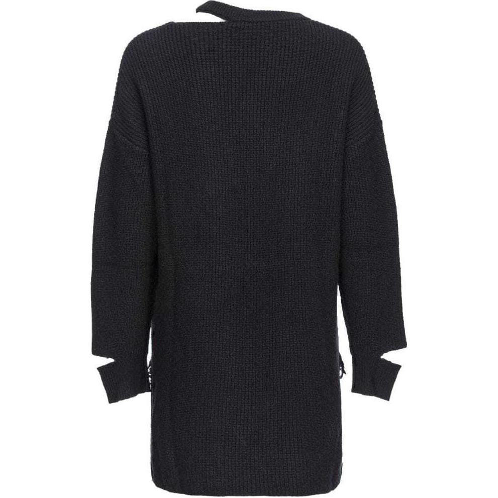 Lookbook (W) PINKO SS24 黑色蕾丝镂空针织长袖连衣裙 104012A238-Z99