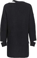 Lookbook (W) PINKO SS24 黑色蕾絲邊鏤空針織長袖連衣裙。 104012A238-Z99