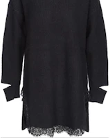 Shop (W) PINKO SS24 黑色蕾絲邊鏤空針織長袖連衣裙。 104012A238-Z99