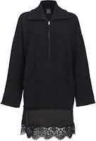 (Women) PINKO SS24 Black Long Sleeve Dress with Lace Details and Layered Design 103917A226 (Women) PINKO SS24 Black Long Sleeve Dress with Lace Details and Layered Design 103917A226