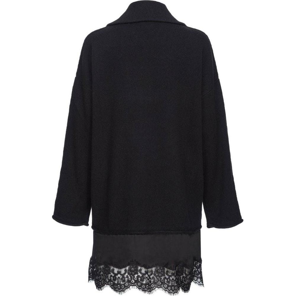 Lookbook (W) PINKO SS24 黑色蕾丝细节叠层设计长袖连衣裙 103917A226