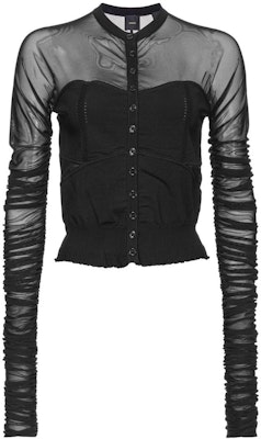 (W) PINKO SS24 黑色透視刺繡Logo長袖襯衫 102815A1KX-Z99 Order (W) PINKO SS24 黑色透視刺繡Logo長袖襯衫 102815A1KX-Z99