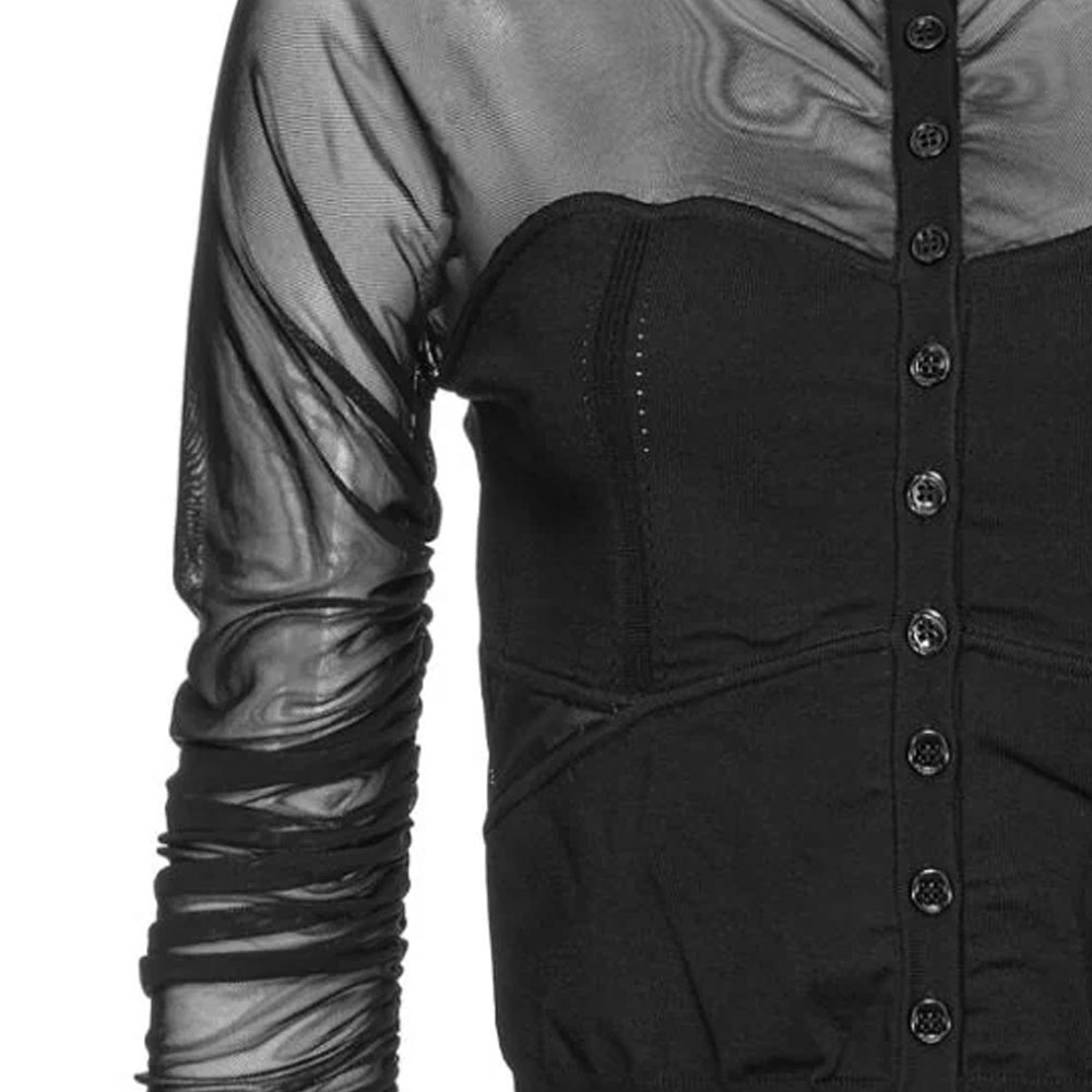 Purchase (W) PINKO SS24 黑色透視刺繡Logo長袖襯衫 102815A1KX-Z99