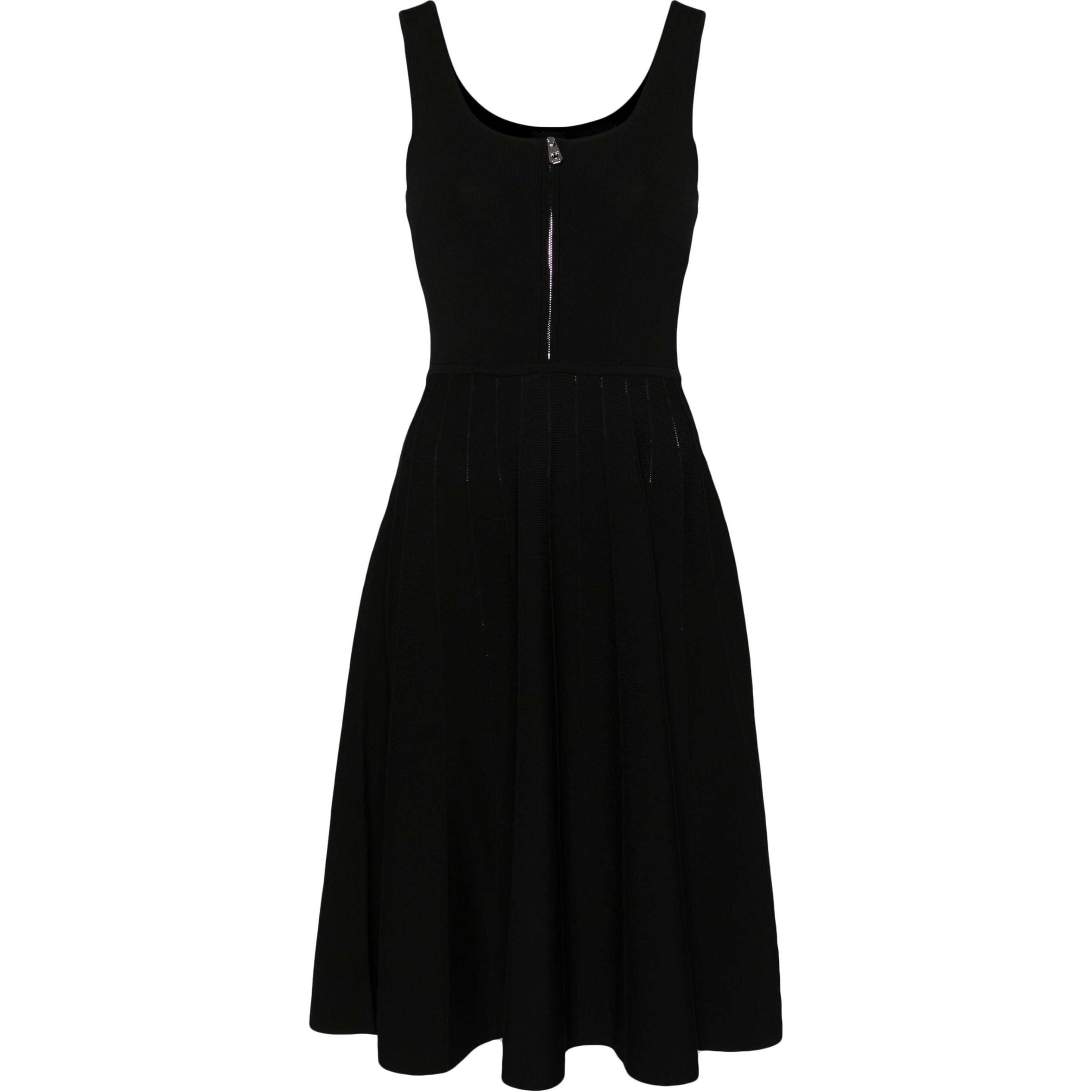 Order (W) PINKO SS24 黑色无袖中长连衣裙 中性翻领设计 104009A237