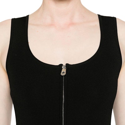 (W) PINKO SS24 黑色无袖中长连衣裙 中性翻领设计 104009A237 Details for (W) PINKO SS24 黑色无袖中长连衣裙 中性翻领设计 104009A237