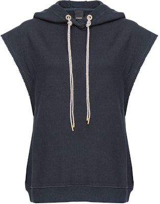(W) PINKO SS24 黑色无袖连帽衫,带抽绳与水晶装饰。 103112A1P6-Z99 Order (W) PINKO SS24 黑色无袖连帽衫,带抽绳与水晶装饰。 103112A1P6-Z99