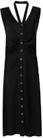 (Women) PINKO SS24 Black Sleeveless Midi Dress with Pleated Details. 103262A1NO-Z99 (Women) PINKO SS24 Black Sleeveless Midi Dress with Pleated Details. 103262A1NO-Z99